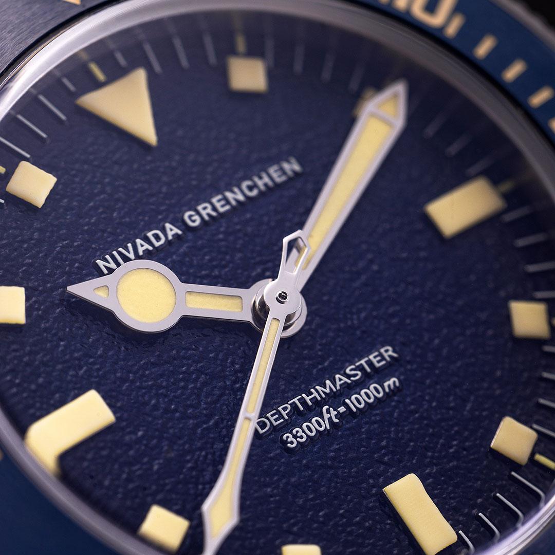 Nivada Grenchen Depthmaster Big Blue ref. 14129A24 dial