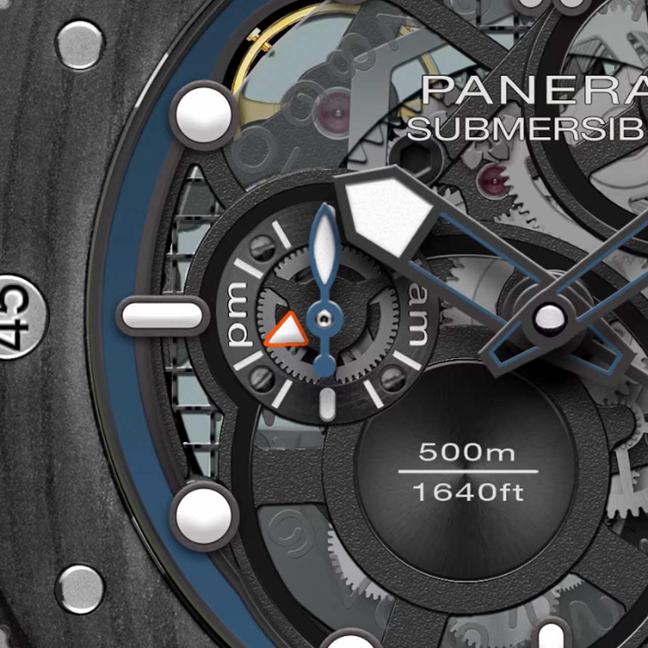 Panerai Submersible GMT Titanio Mike Horn Experience Edition ref. PAM01670 AM/PM indicator