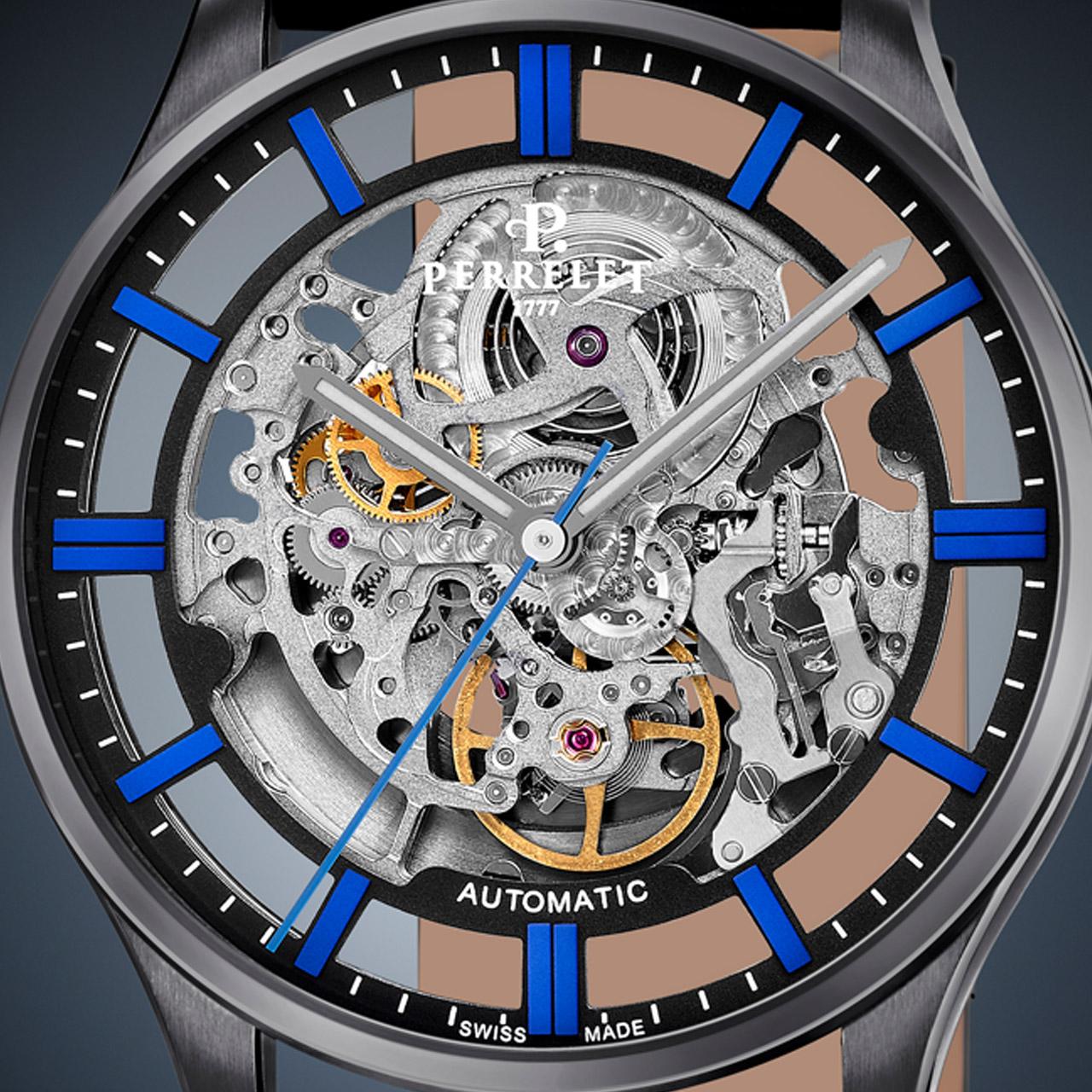 Perrelet Weekend Skeleton ref. A1306/2 dial blue