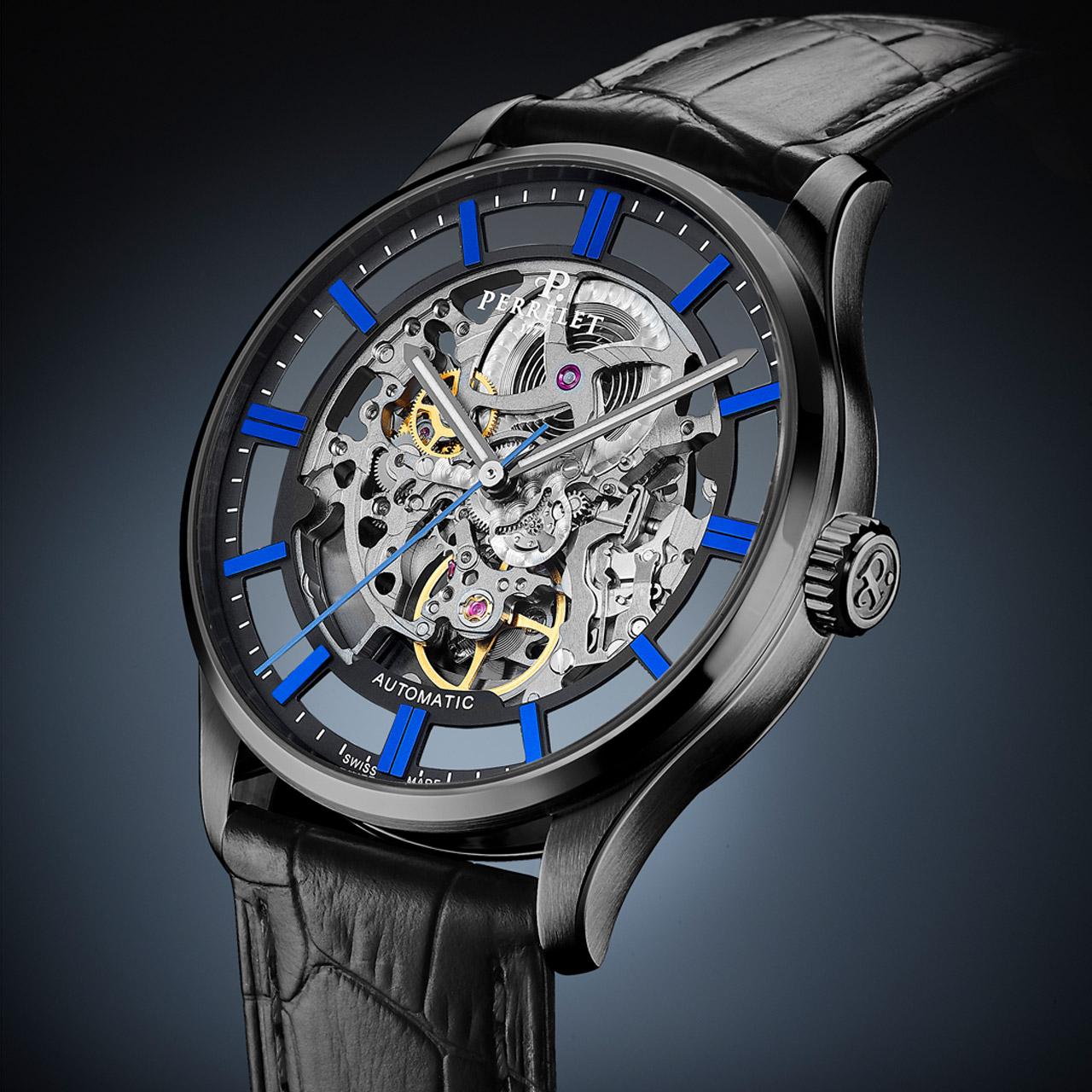 Perrelet Weekend Skeleton ref. A1306/2 side blue