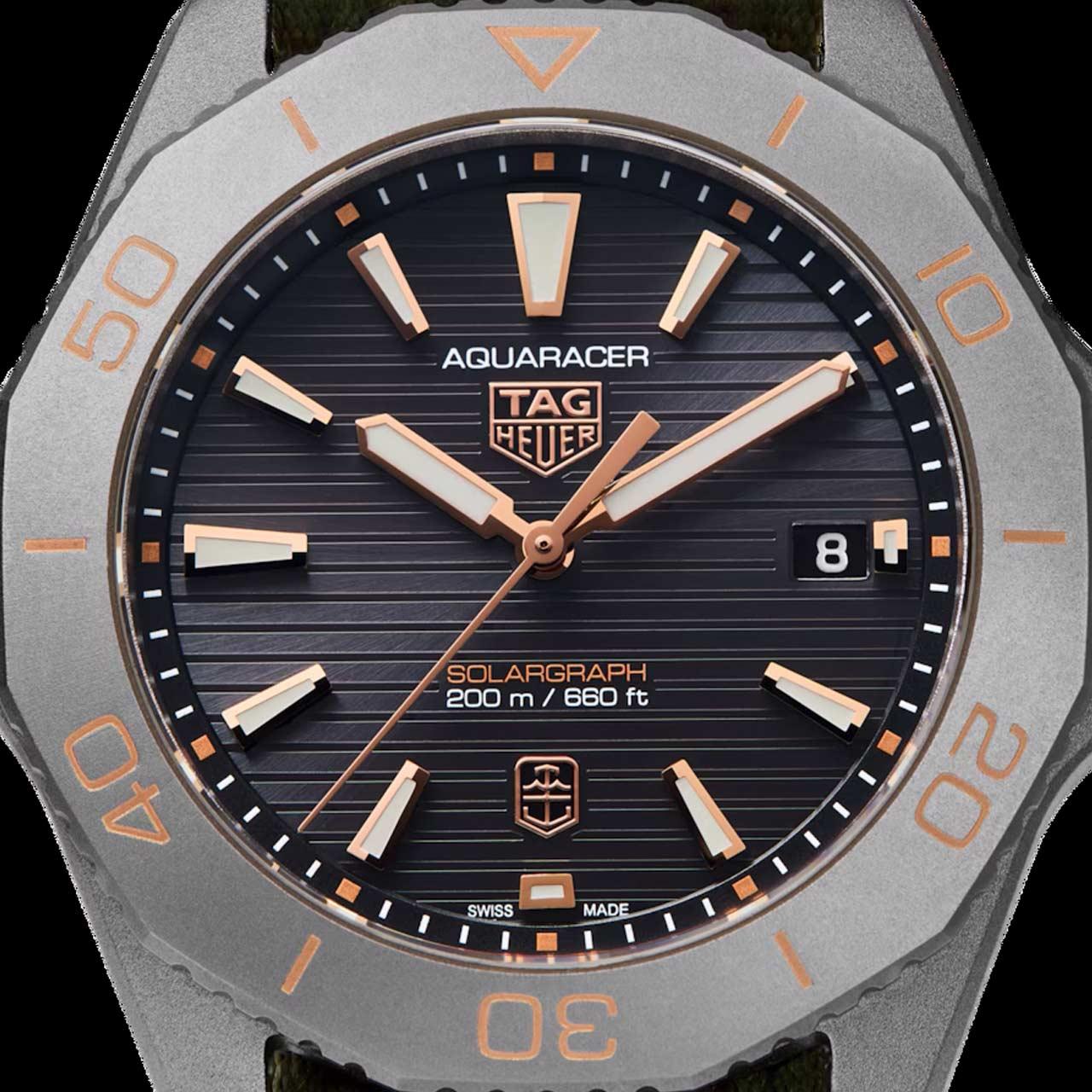 TAG Heuer Aquaracer Solargraph x Time+Tide Sundowner Edition ref. WBP1181.FN8024 dial