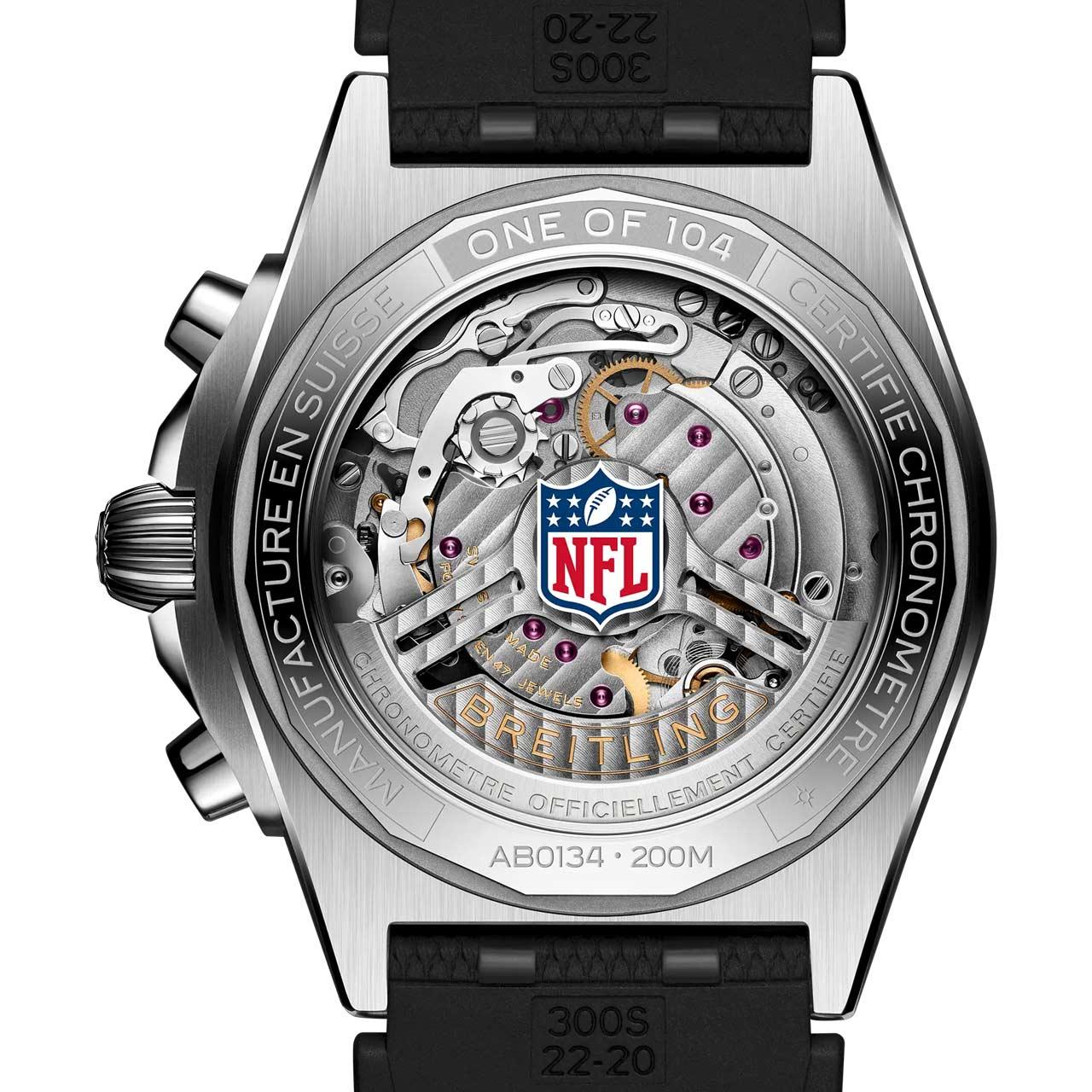 Breitling Chronomat B01 42 NFL Team Editions ref. AB01342B1 back rubber