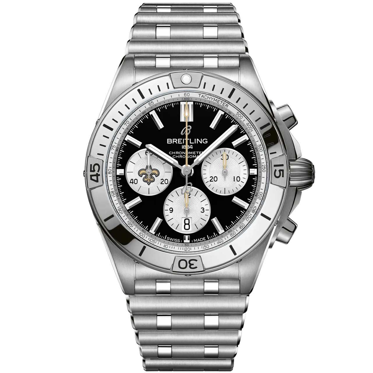 Breitling Chronomat B01 42 NFL Team Editions ref. AB01342B1B4A1/S1 (New Orleans Saints)