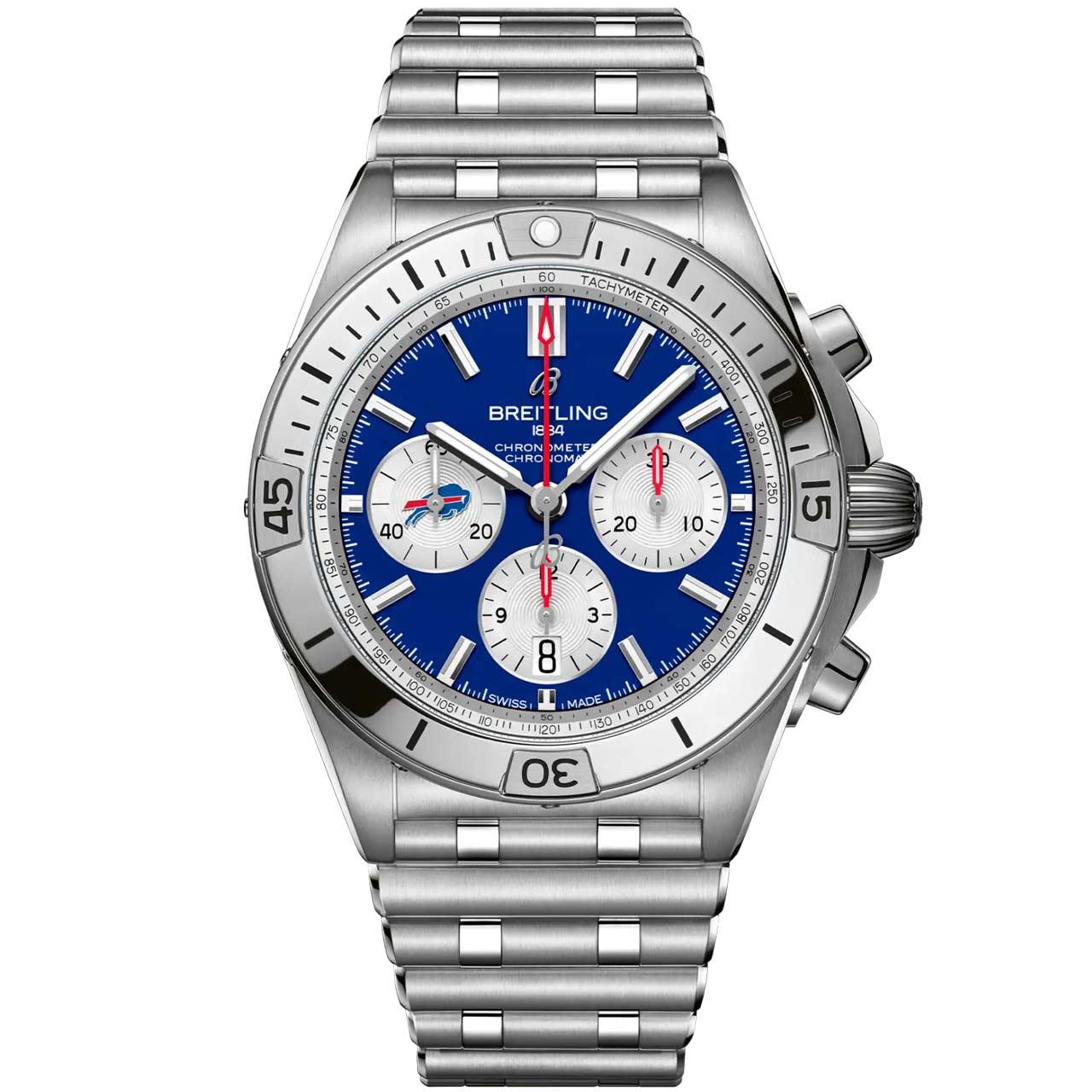 Breitling Chronomat B01 42 NFL Team Editions ref. AB01342B1C3A1/S1 (Buffalo Bills)