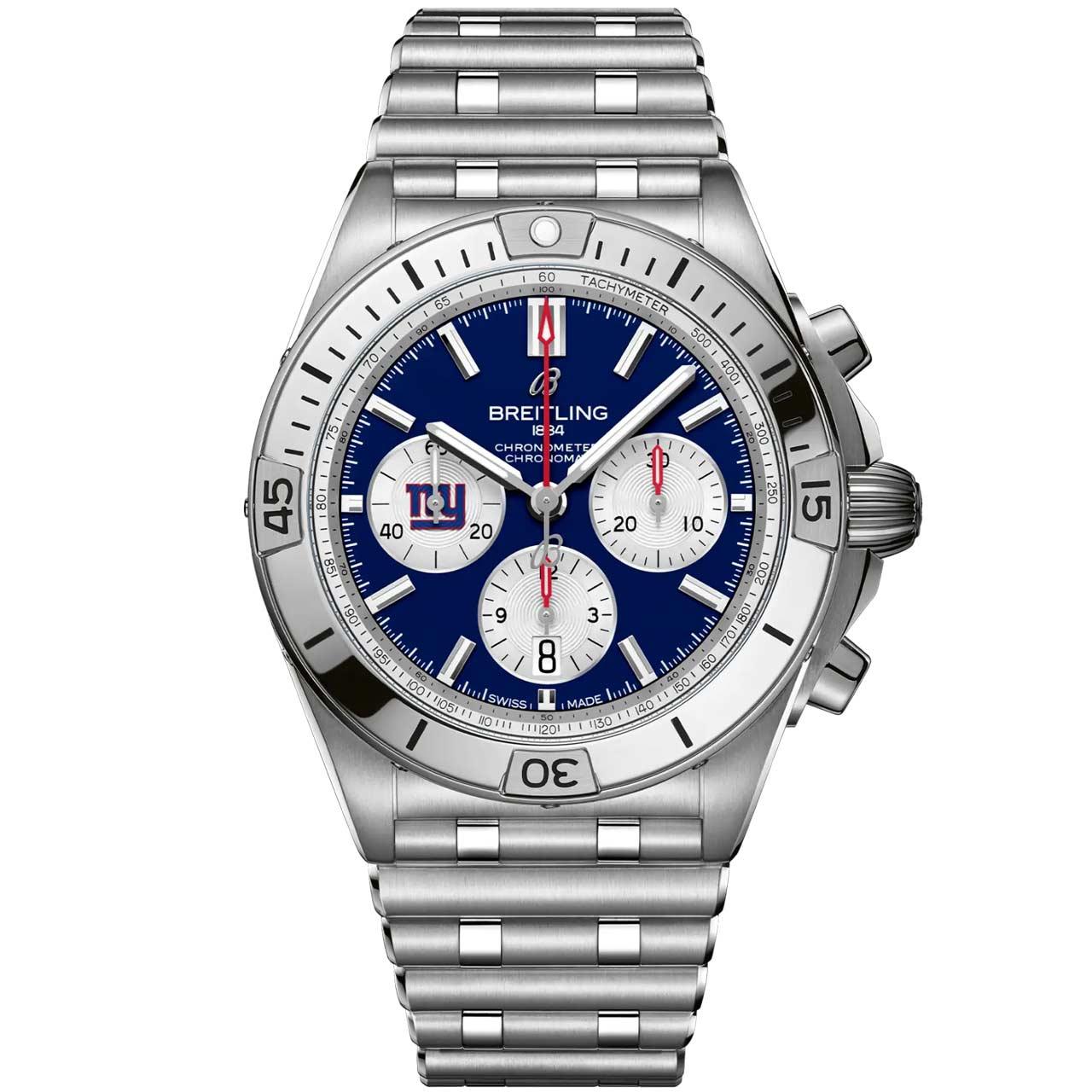 Breitling Chronomat B01 42 NFL Team Editions ref. AB01342B1CAA1/S1 (New York Giants)