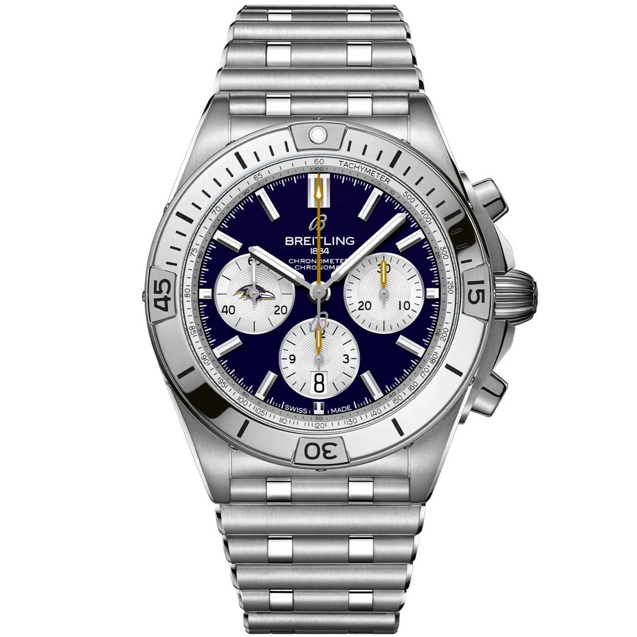 Breitling Chronomat B01 42 NFL Team Editions ref. AB01342B1K2A1/S1 (Baltimore Ravens)