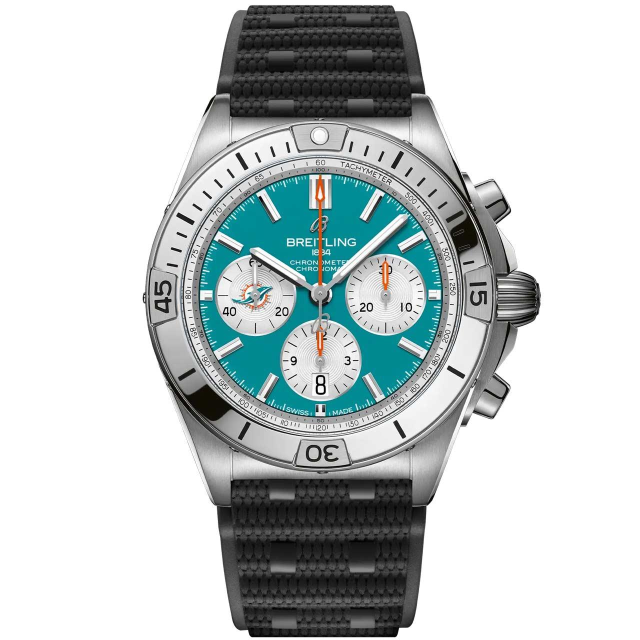 Breitling Chronomat B01 42 NFL Team Editions ref. AB01342B1L2A1/S1 (Miami Dolphins)