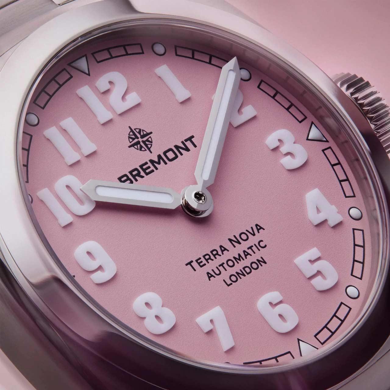 Bremont Terra Nova 38 mm Pink ref. TN38-ND-SS-PK-B dial