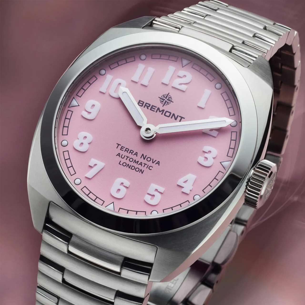 Bremont Terra Nova 38 mm Pink ref. TN38-ND-SS-PK-B side