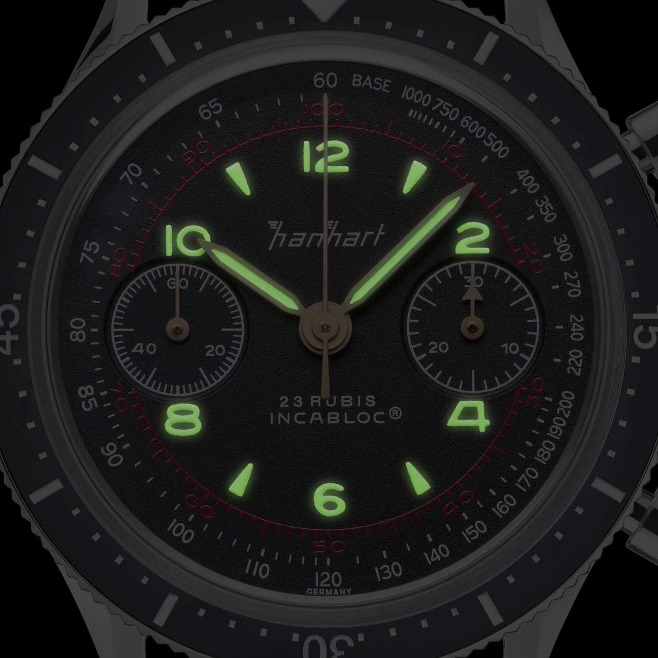 Hanhart 415 ES Chronograph ref. H703.210 dial dark