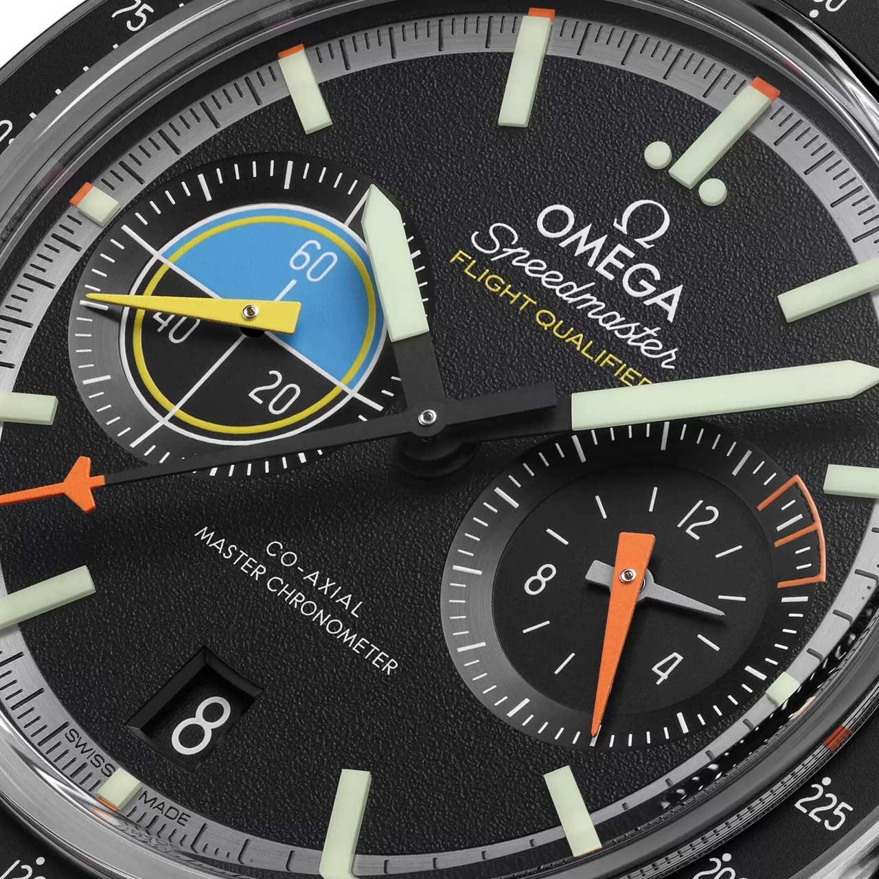 Omega Speedmaster Pilot Steel on Steel ref. 332.10.41.51.01.002 dial detail