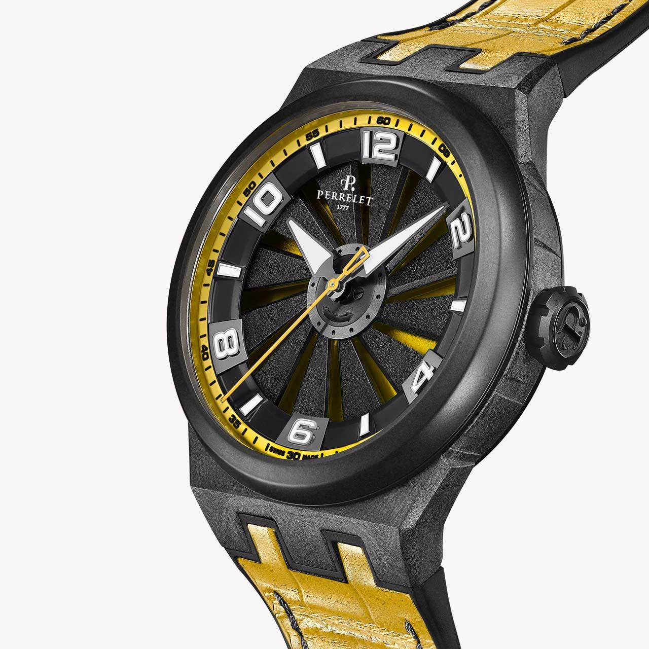 Perrelet Turbine Carbon ref. A4065/7 yellow side