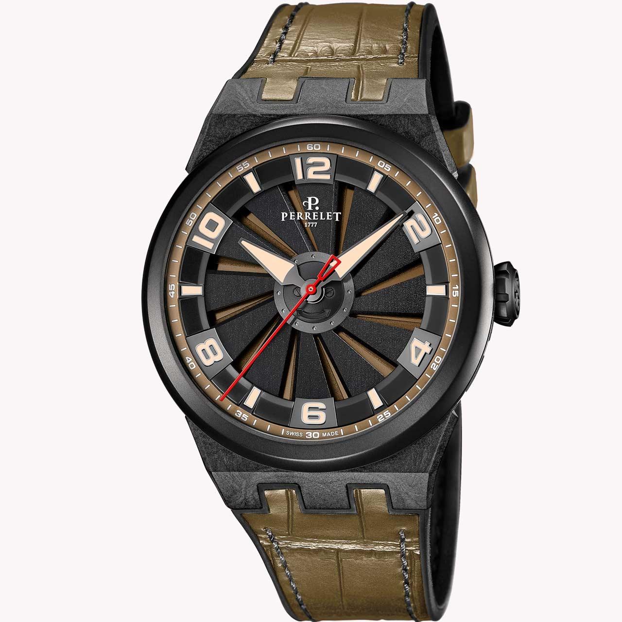 Perrelet Turbine Carbon ref. A4065/8 khaki front