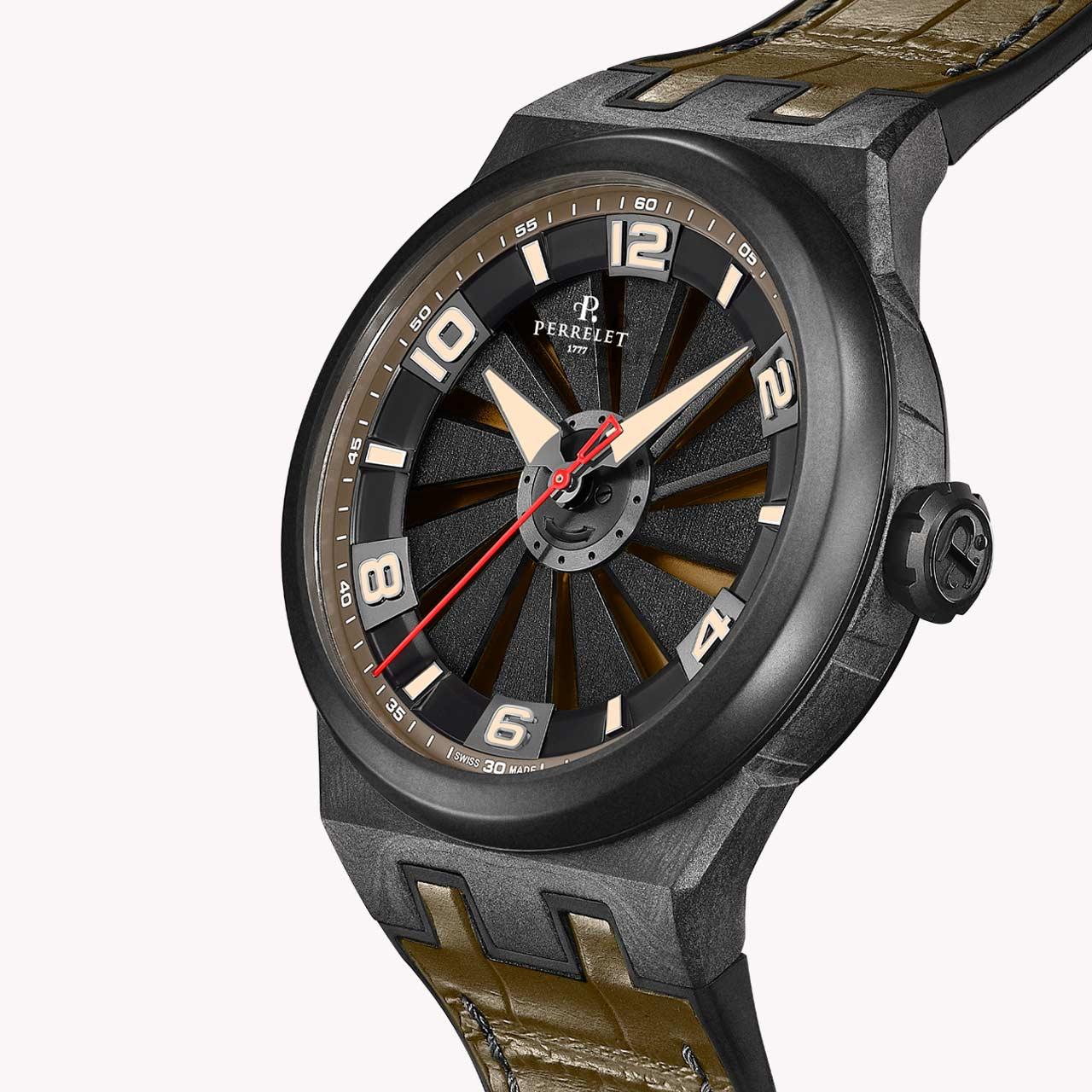 Perrelet Turbine Carbon ref. A4065/8 khaki side