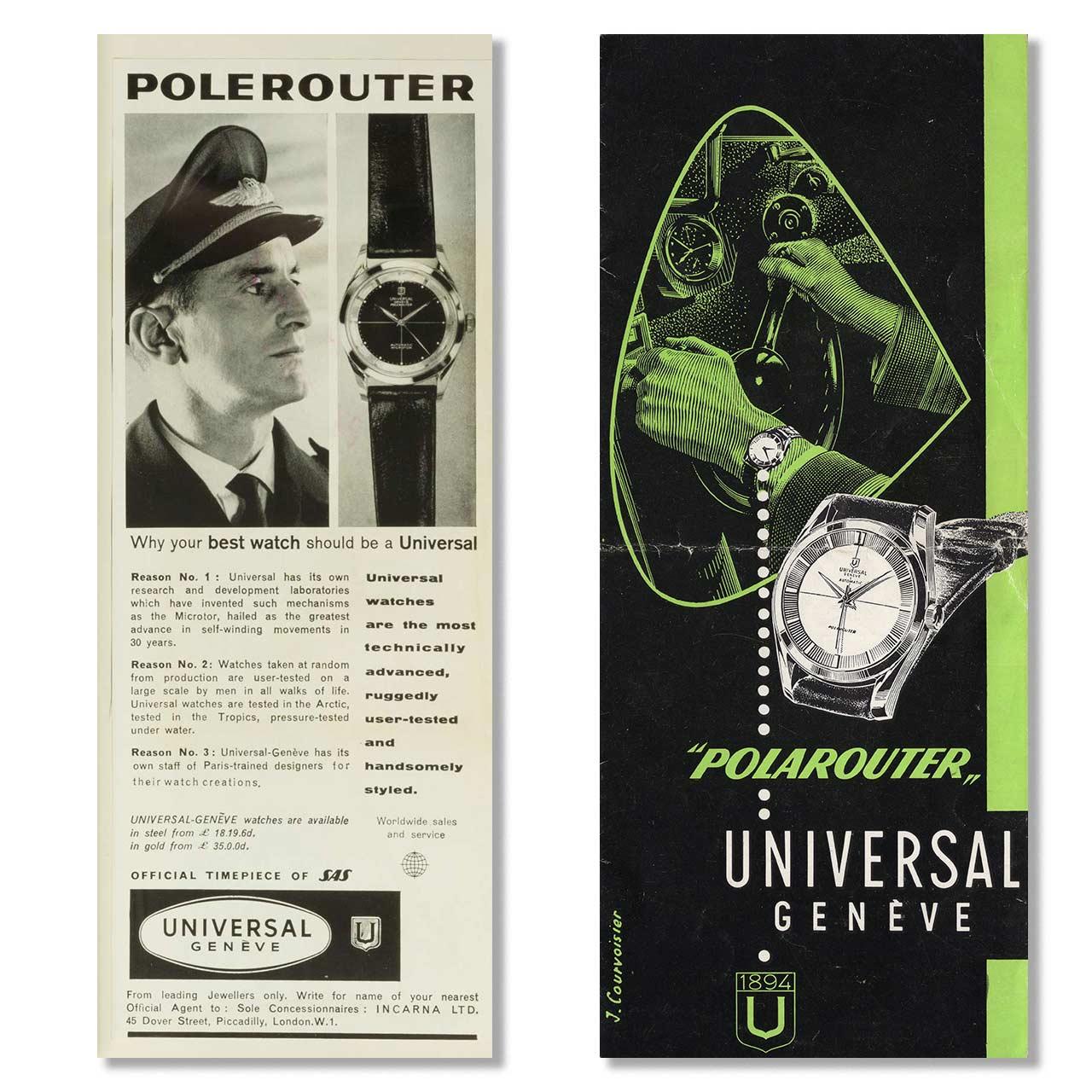 Universal Genève Polerouter SA Tribute old ads 1