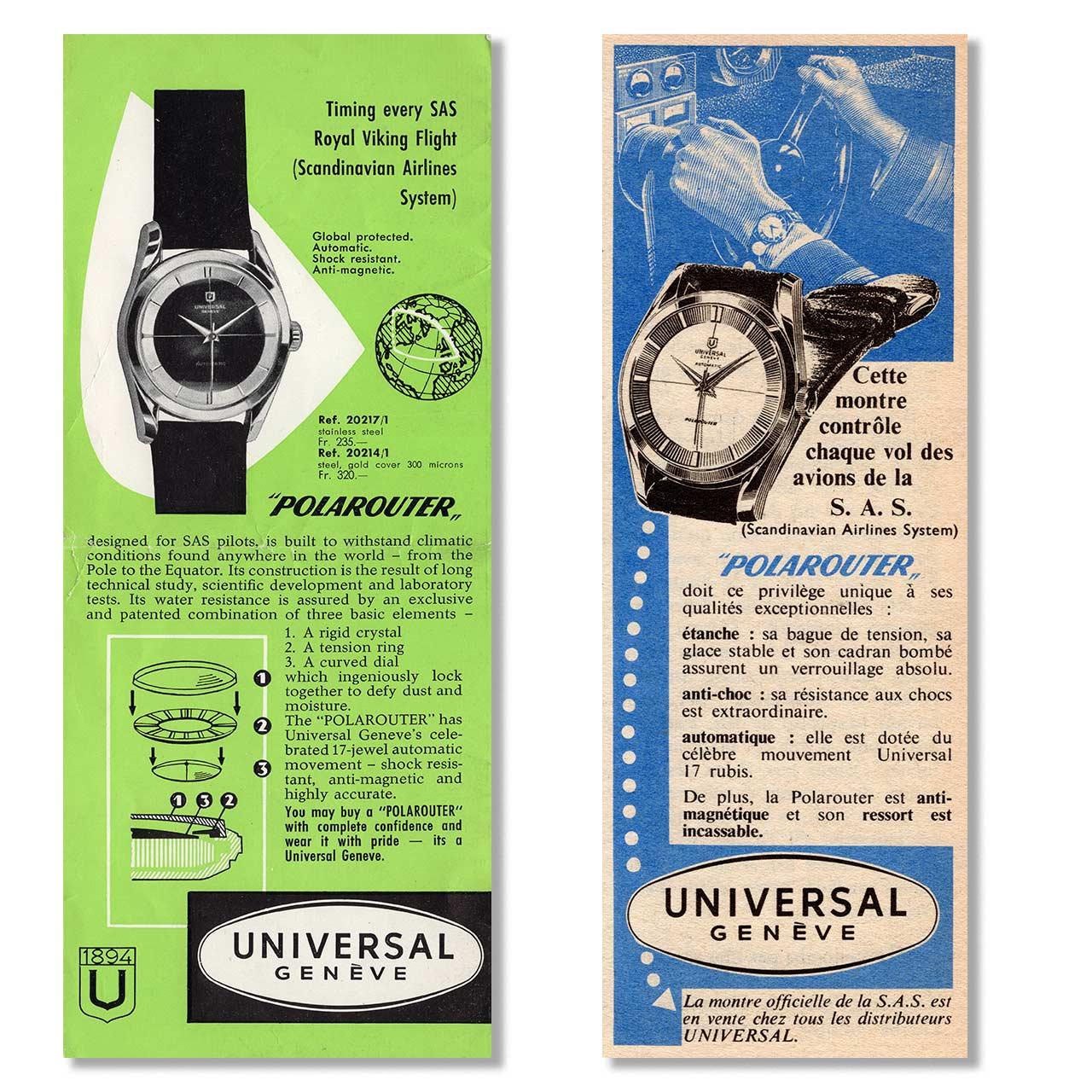 Universal Genève Polerouter SA Tribute old ads 2