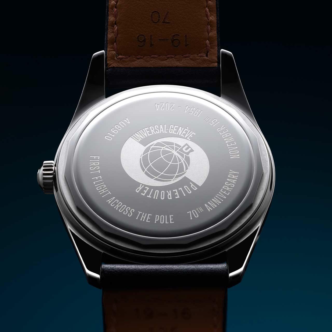 Universal Genève Polerouter SA Tribute ref. AU6910 (stainless steel, silver dial) back