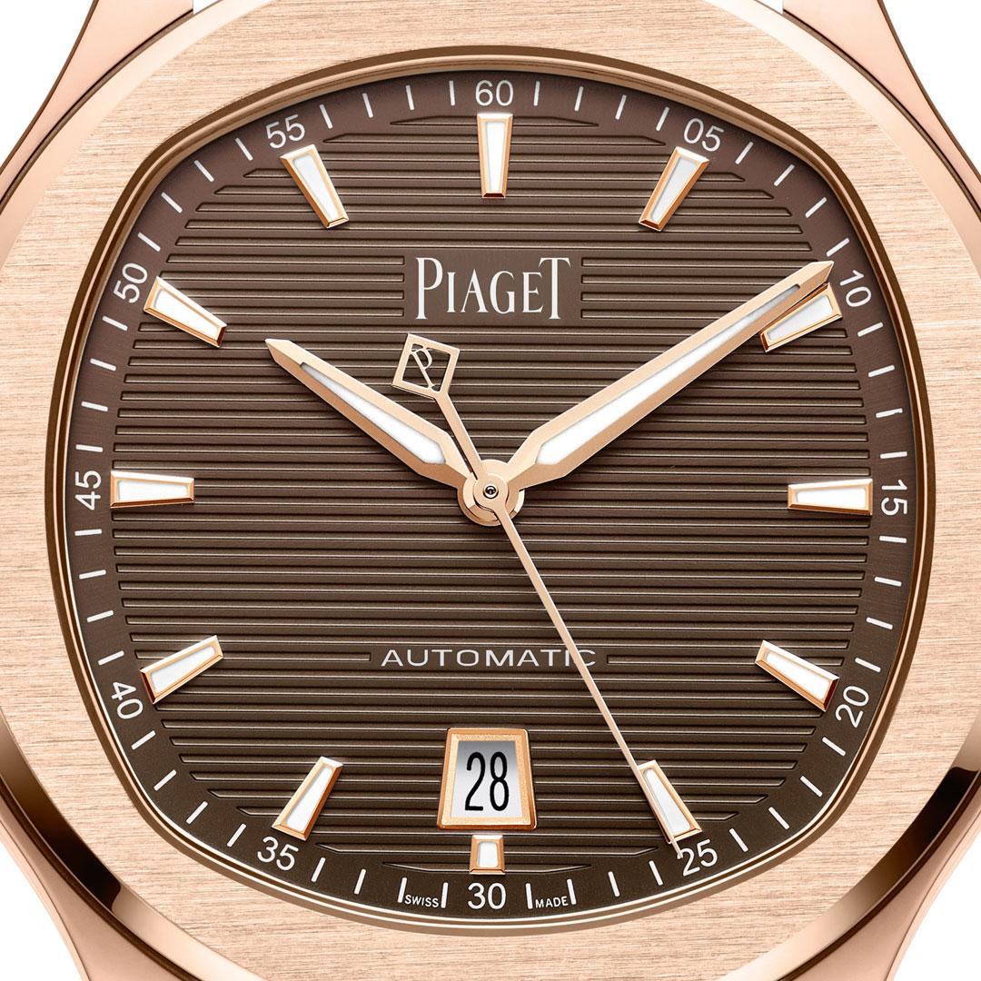 Piaget Polo Date 42 mm Pink Gold Swiss Chocolate ref. G0A48021 dial