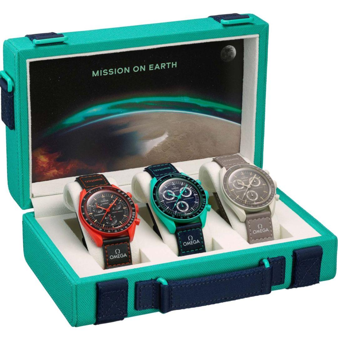 Swatch x Omega MoonSwatch Mission on Earth Series ref. SO33xxxx box