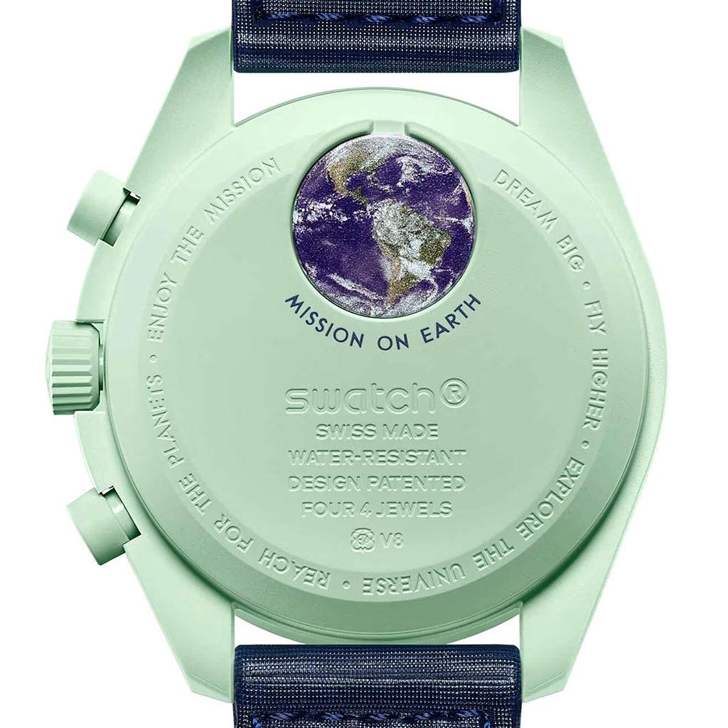 Omega x Swatch Bioceramic Moonswatch Mission to Earth – ref. SO33G100 back