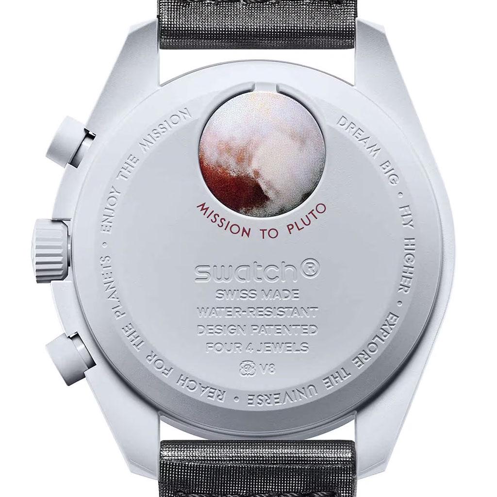Omega x Swatch Bioceramic Moonswatch Mission to Pluto – ref. SO33M101 back