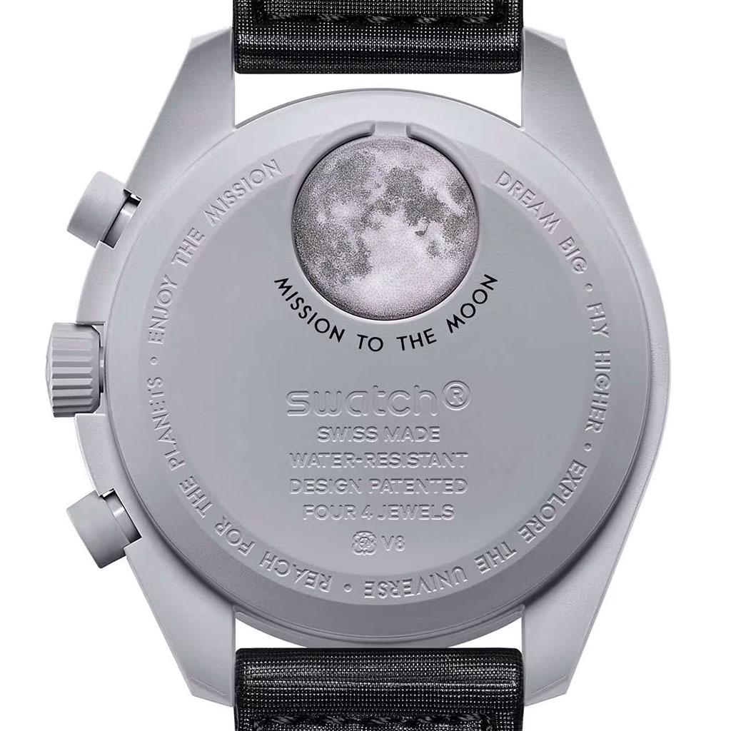 Omega x Swatch Bioceramic Moonswatch Mission to the Moon – ref. SO33M100 back