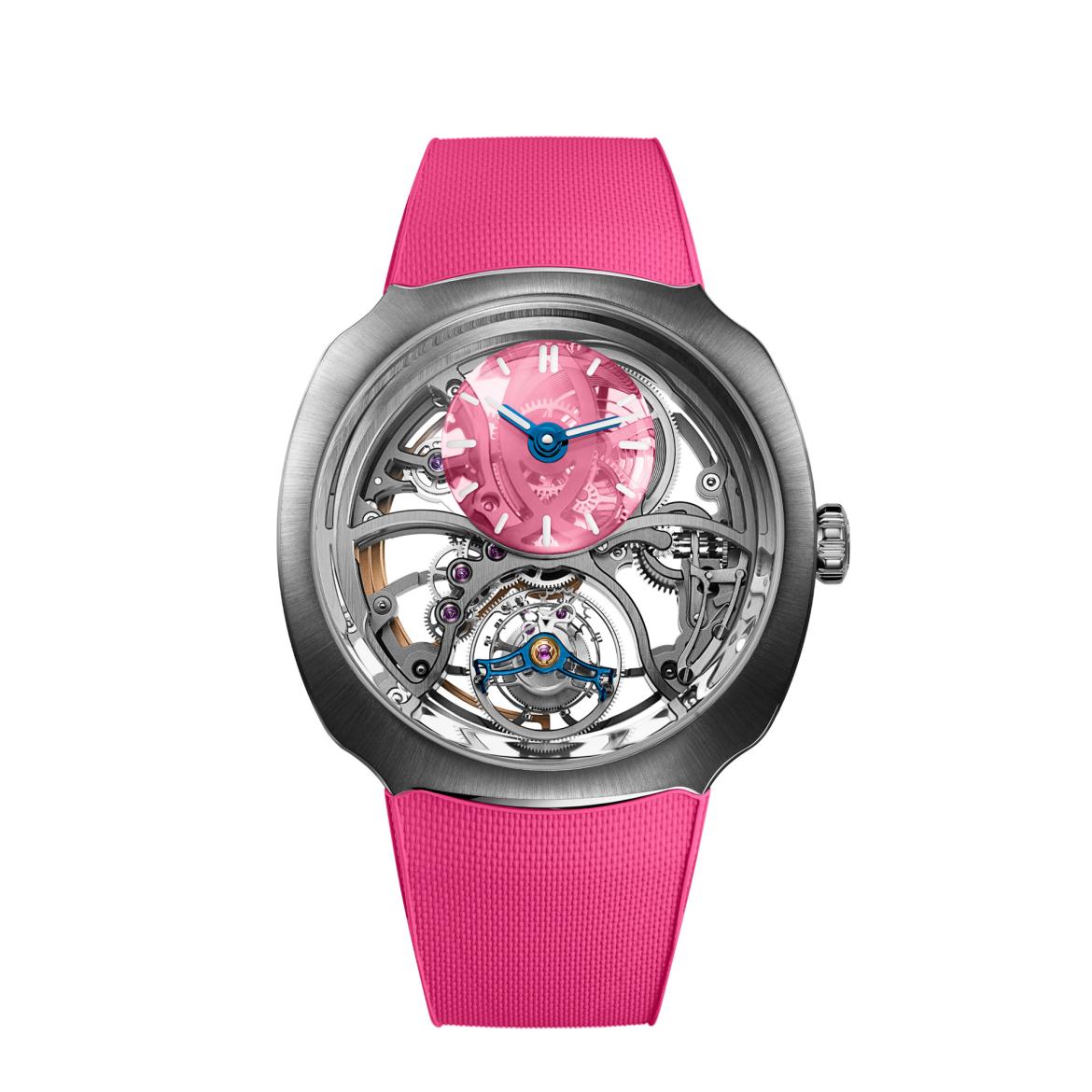 H. Moser & Cie. Streamliner Cylindrical Tourbillon Skeleton Alpine Limited Edition Pink Livery ref. 6811-1202