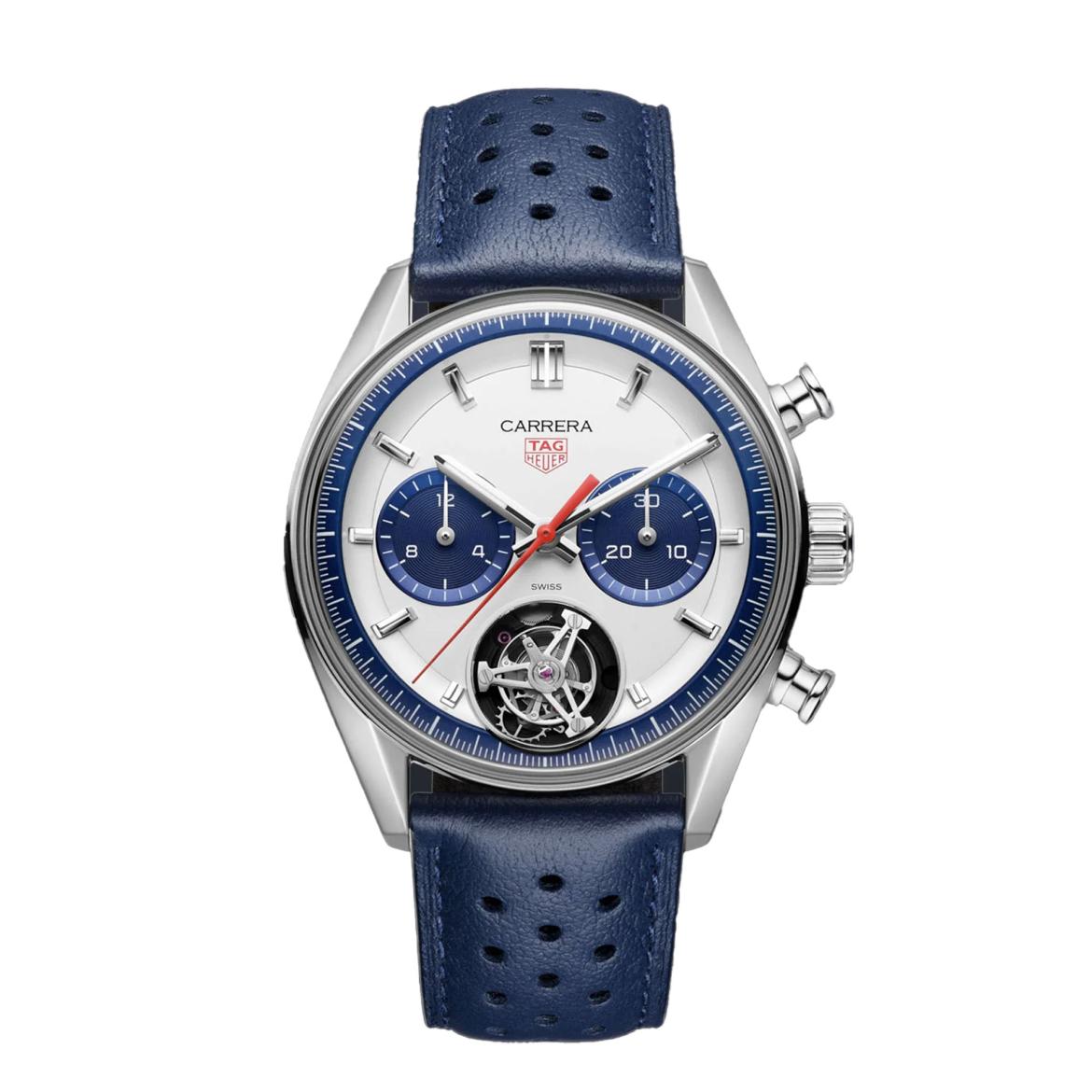 TAG Heuer Carrera Chronograph Tourbillon Blue Panda ref. CBS5013.EB0375