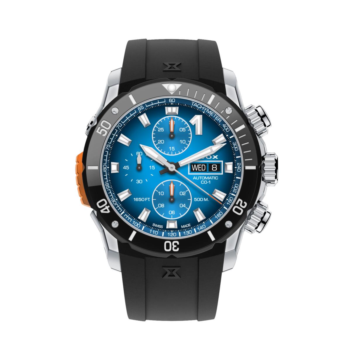 Edox CO-1 Chronograph Automatic Bezel Lock ref. 01128