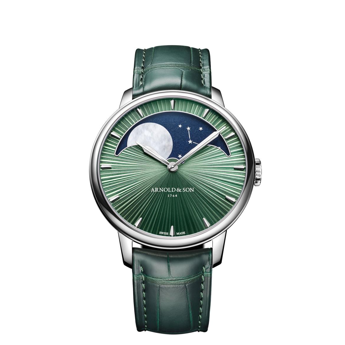 Arnold & Son Perpetual Moon 41.5 Platinum Fern Green ref. 1GLBX.F01A.C285X