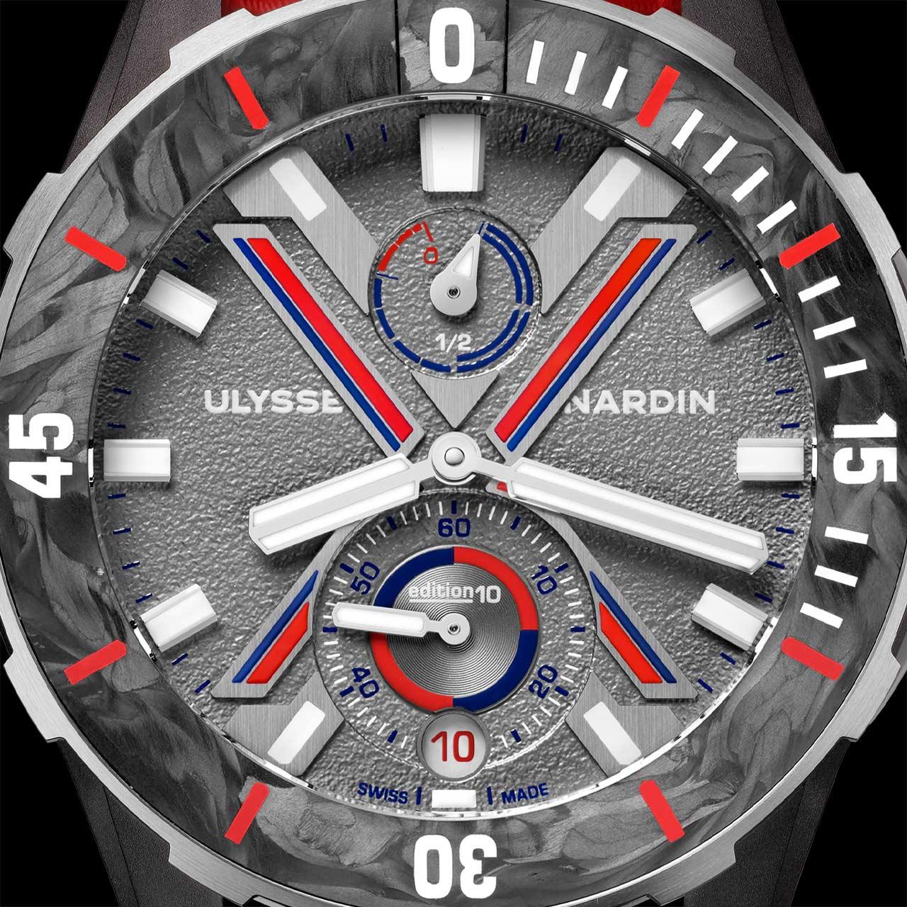 Ulysse Nardin Diver NET Vendée Globe ref. 1183-170LE-2A-VG dial