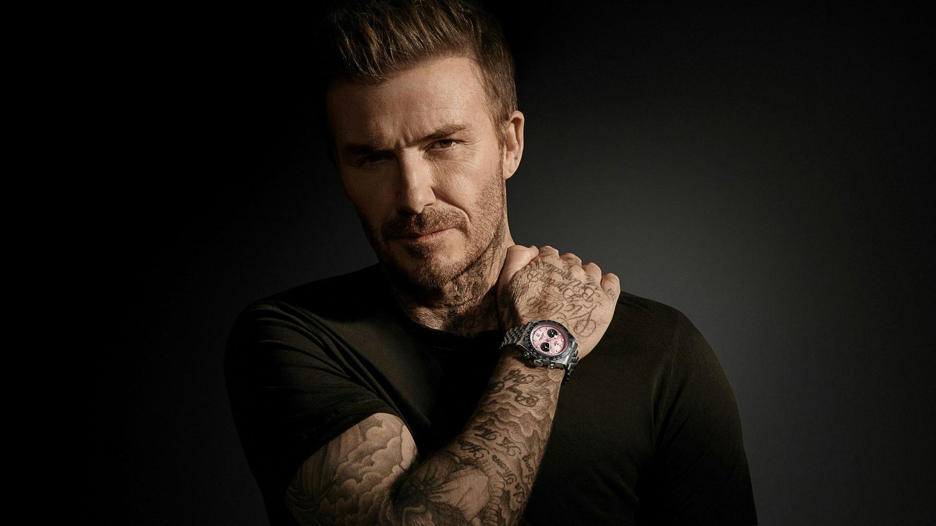 Tudor Black Bay Chrono Pink with David Beckham