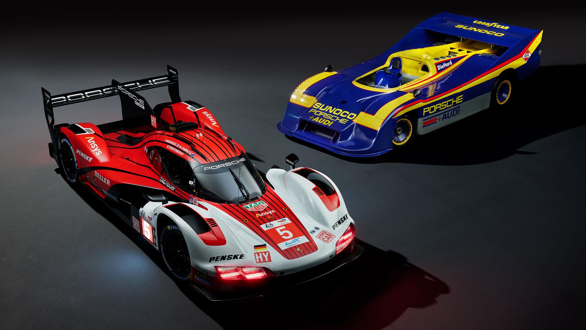 Porsche 963 for Le Mans 2024 and the Porsche 917/30 from the 1970s