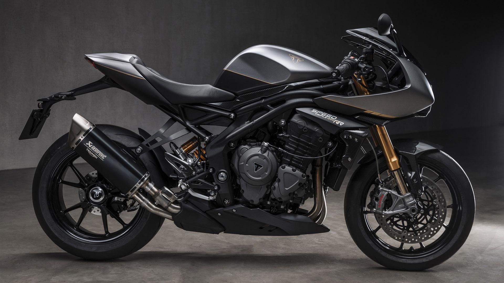 Triumph Speed Triple 1200 RR bike in colab with Breitling