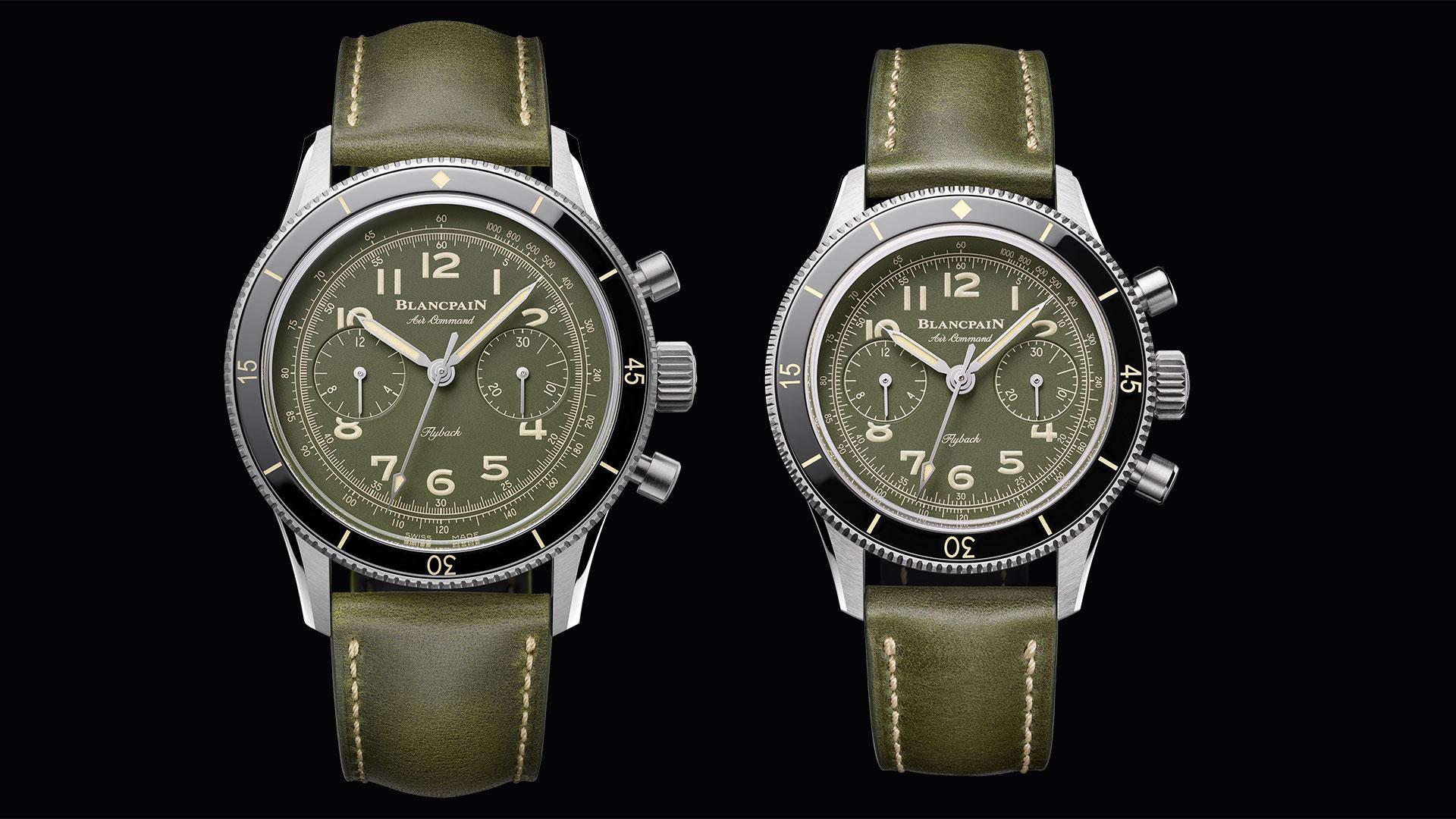 Blancpain Air Command Chronograph Titanium Green 42.5 mm ref. AC02-12B53-63 the 42.5 mm and the 36.2 mm