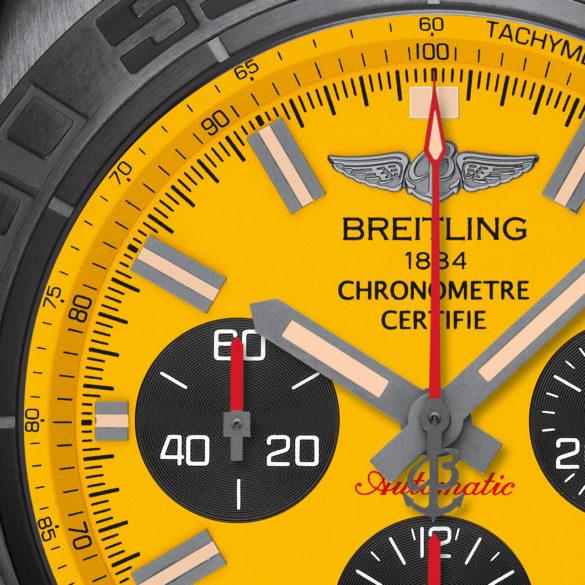 Breitling Chronomat 44 Blacksteel Special Edition dial detail 1