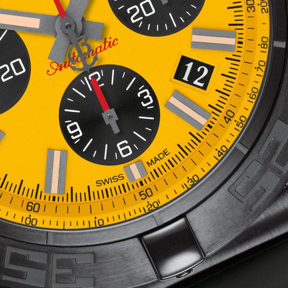 Breitling Chronomat 44 Blacksteel Special Edition dial detail 2