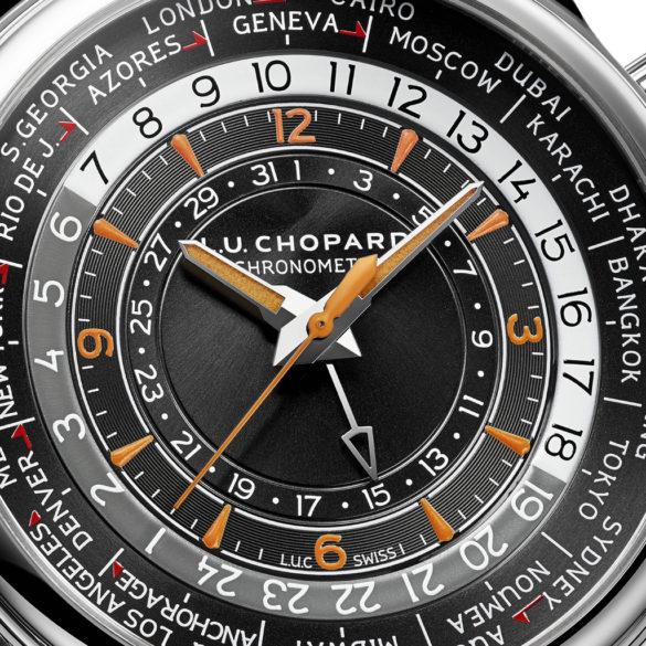 Chopard L.U.C Time Traveler One stainless steel detail