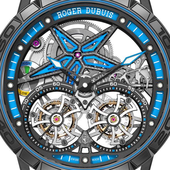 Roger Dubuis Excalibur Spider Pirelli Double Flying Tourbillon dial