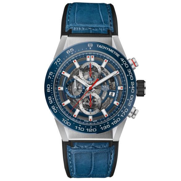 TAG Heuer Carrera Calibre Heuer 01 Automatic Chronograph 100M 43mm blue leather