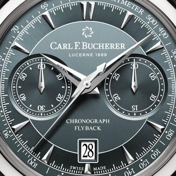 Carl F. Bucherer Manero Flyback Steel with Grey dial detail