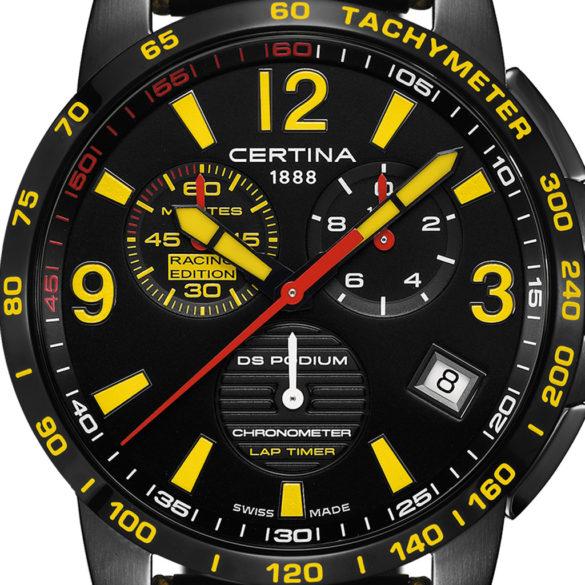 Certina DS Podium Chronograph Lap Timer Racing Edition dial