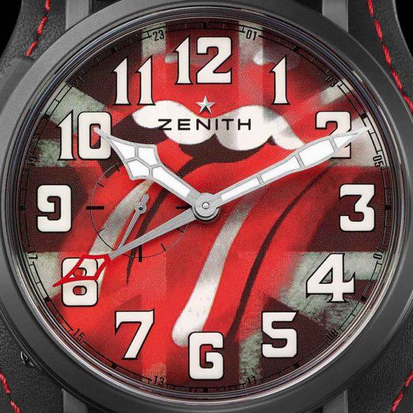 Zenith Pilot Type 20 GMT Tribute to the Rolling Stones dial