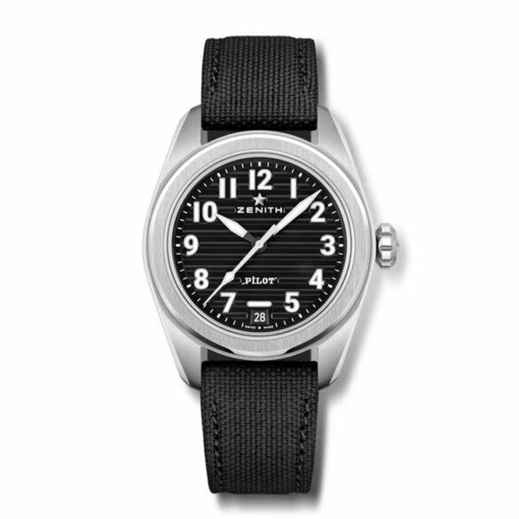 Zenith Pilot Automatic steel rubber strap reference 03.4000.3620/21.I001