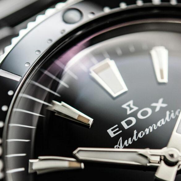 Edox SkyDiver 38 Date Automatic dial detail
