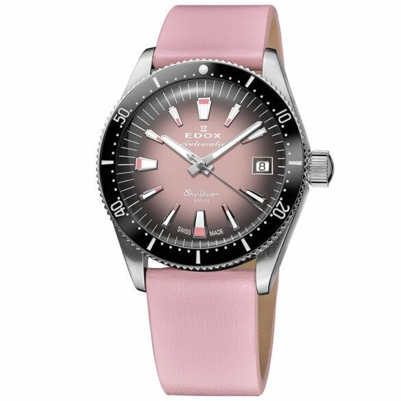 Edox SkyDiver 38 Date Automatic pink dial