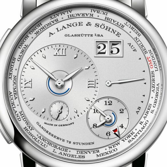 A. Lange & Söhne Lange 1 Time Zone Platinum ref. 136.025 dial