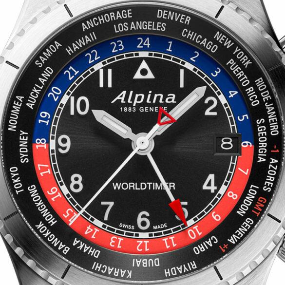 Alpina Startimer Pilot Quartz Worldtimer dial