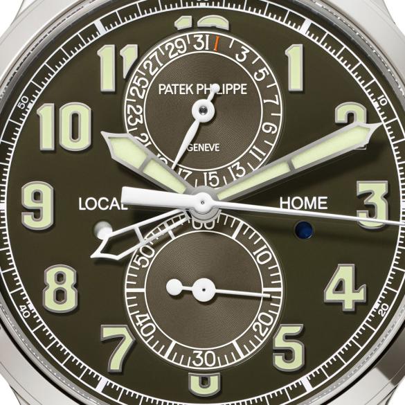 Patek Philippe Calatrava Pilot Travel Time Chronograph Ref. 5924G-010 dial